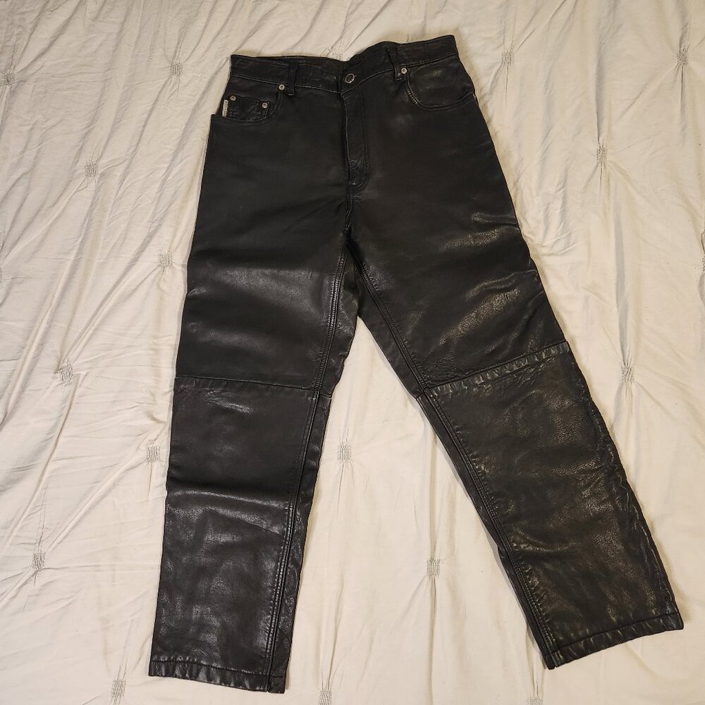 Skott's Wash 2 Wear Machine Washable Black Leather Pants